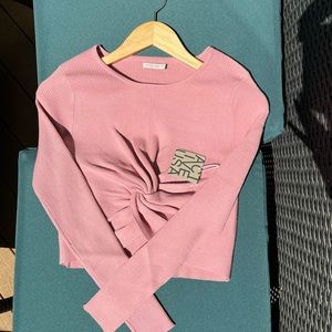 Active USA Front Twist Cropped Top